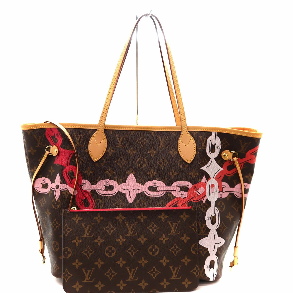 LOUIS VUITTON Neverfull Tote Bag Monogram Bay Canvas Brown Pink LV